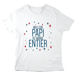 T-Shirt imprimé à message - Cadeau fête grands pères - Meilleur papi du mon entier