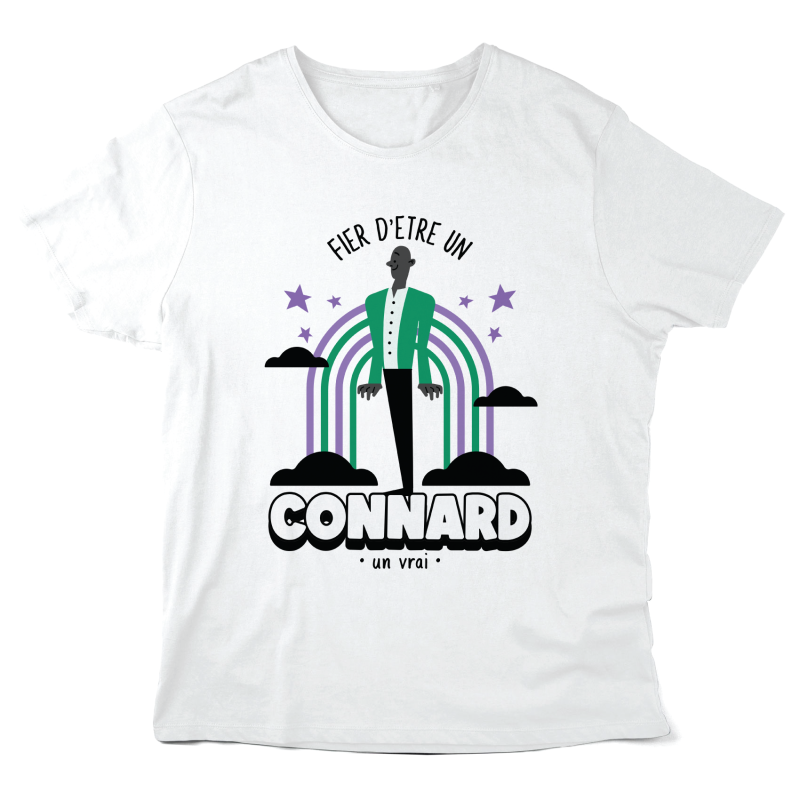 T-Shirt imprimé à message - Cadeau humour - Fier d'être un con un vrai