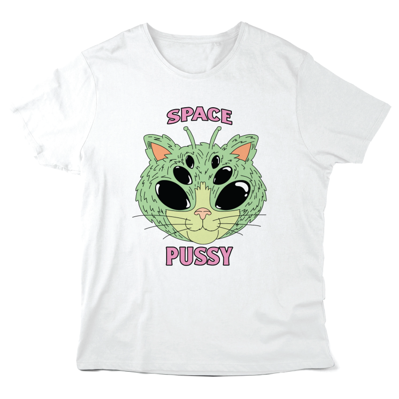 T-Shirt imprimé à message - Cadeau humour - Strange pussy chat