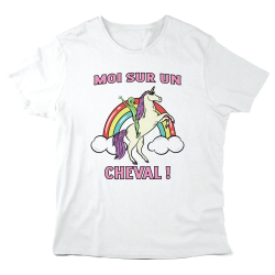 T-Shirt imprimé à message - Cadeau humour - Moi sur un cheval licorne