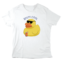 T-Shirt imprimé à message - Cadeau illustration humour - Canard reste cool