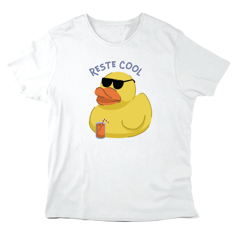 T-Shirt imprimé à message - Cadeau illustration humour - Canard reste cool