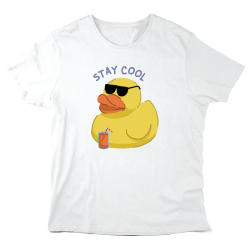 T-Shirt imprimé à message - Cadeau illustration humour - Canard stay cool