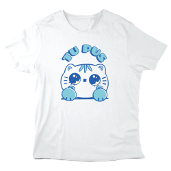 T-Shirt imprimé à message - Cadeau illustration humour - Chat tu pus