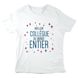 T-Shirt imprimé à message - Cadeau métiers - Meilleur collègue du monde entier