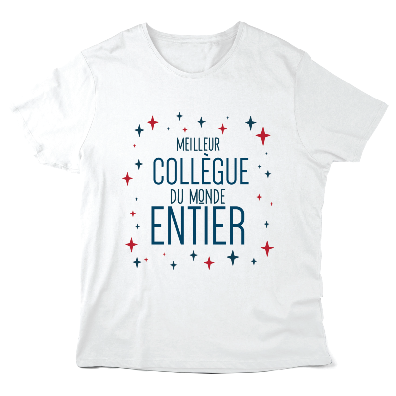 T-Shirt imprimé à message - Cadeau métiers - Meilleur collègue du monde entier
