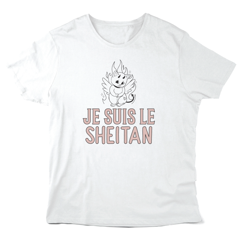T-Shirt imprimé à message - Cadeau humour chat - Je suis le sheitan