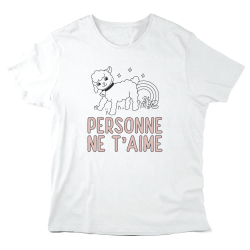 T-Shirt imprimé à message - Cadeau humour chat - Je ne t'aime pas