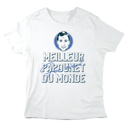 T-Shirt imprimé à message - Cadeau fête des pères Rétro - Meilleur papounet du monde for ever