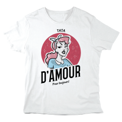 T-Shirt imprimé à message - Cadeau famille - Tata d'amour pour toujours