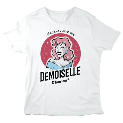 T-Shirt imprimé à message - Cadeau mariage demande  - Veux tu êtres ma demoiselle d'honneur