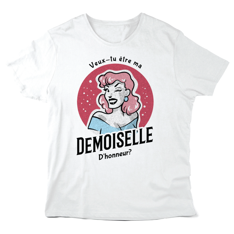 T-Shirt imprimé à message - Cadeau mariage demande  - Veux tu êtres ma demoiselle d'honneur