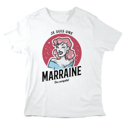 T-Shirt imprimé à message - Cadeau baptême  - Je suis une marraine de compète
