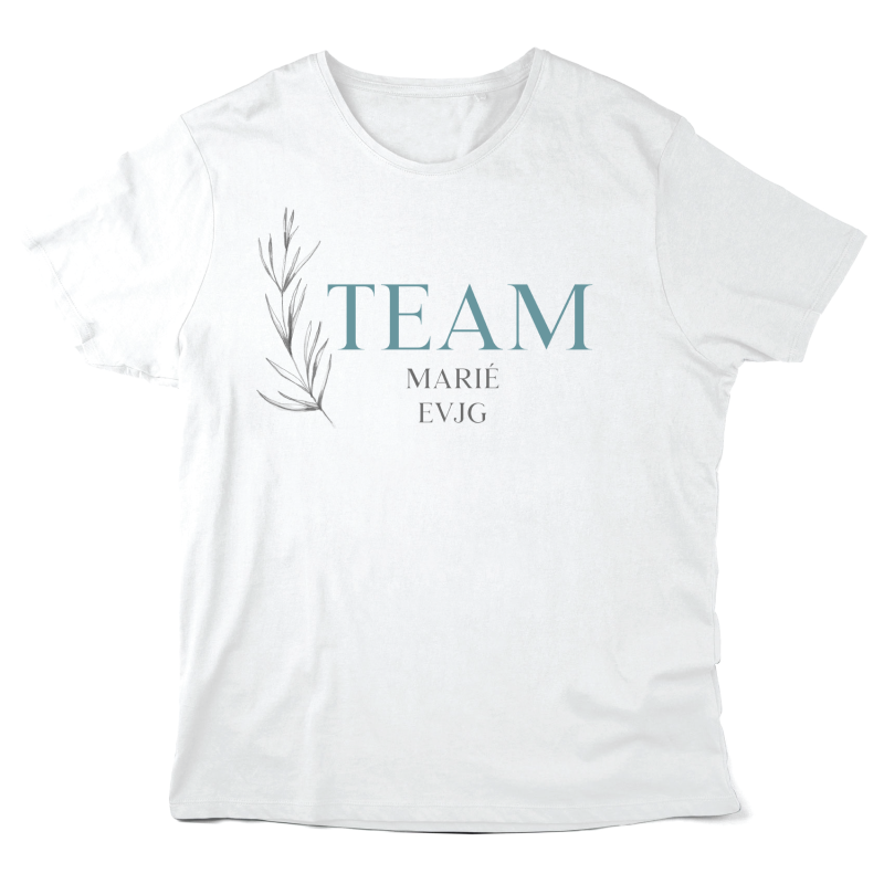 T-Shirt imprimé à message - Cadeau mariage  - Team mariée evjg