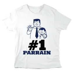 T-Shirt imprimé à message - Cadeau baptême  - N°1 Parrain