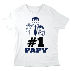 T-Shirt imprimé à message - Cadeau fête des grands pères  - N°1 Papy