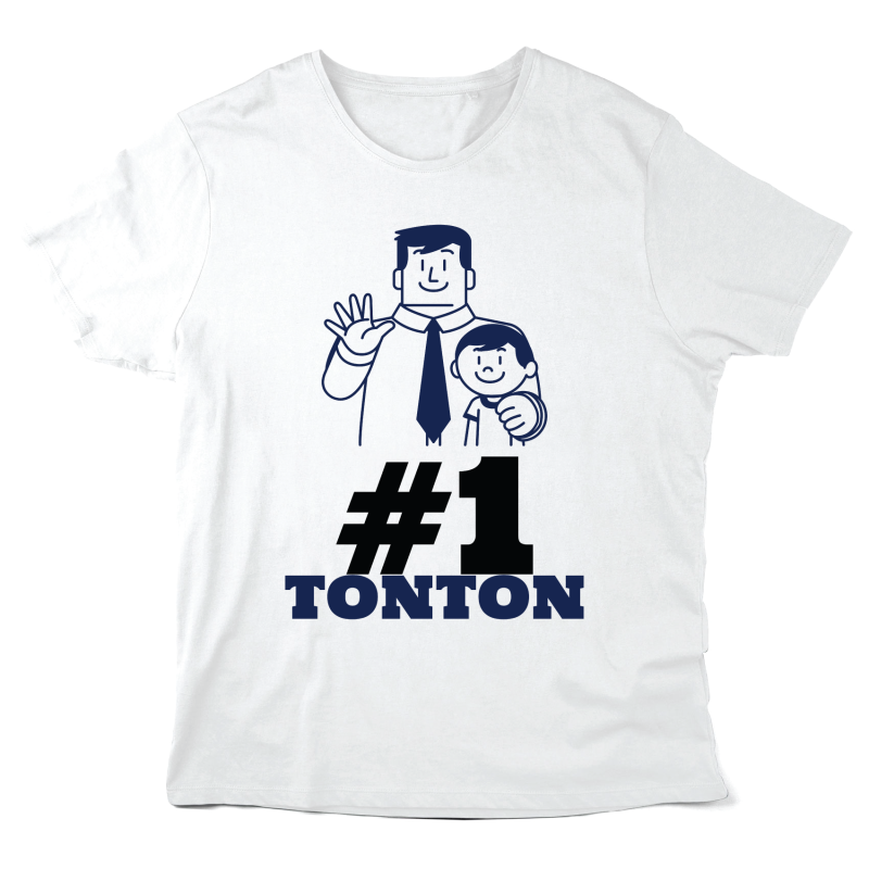 T-Shirt imprimé à message - Cadeau famille  - N°1 tonton