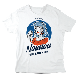 T-Shirt imprimé à message - Cadeau métiers  - Meilleure nounou de l'univers