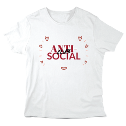 T-Shirt imprimé à message - Cadeau - anti social