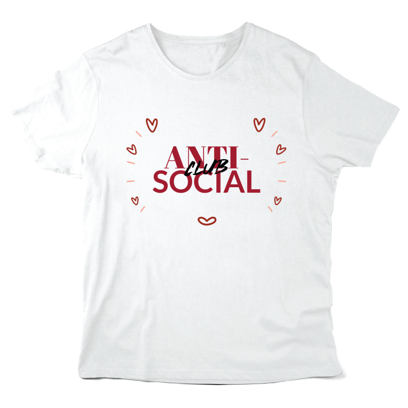 T-Shirt imprimé à message - Cadeau - anti social