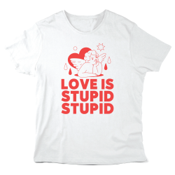 T-Shirt imprimé à message - Cadeau célibataire - ange Love is stupid