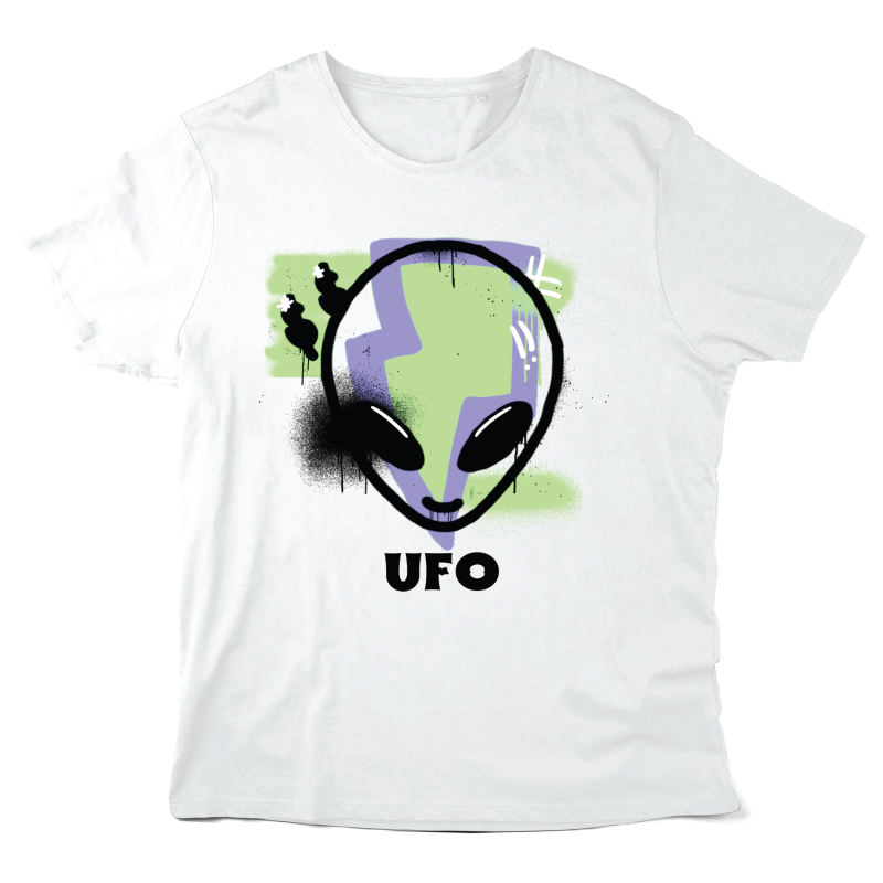 T-Shirt imprimé à message - Cadeau illustration - Ufo extra terrestre