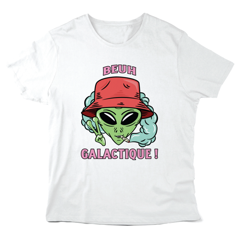 T-Shirt imprimé à message - Cadeau illustration humour - Beuh galactic extra terrestre