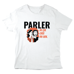 T-Shirt imprimé à message - Cadeau humour - Parler de cul créé du lien