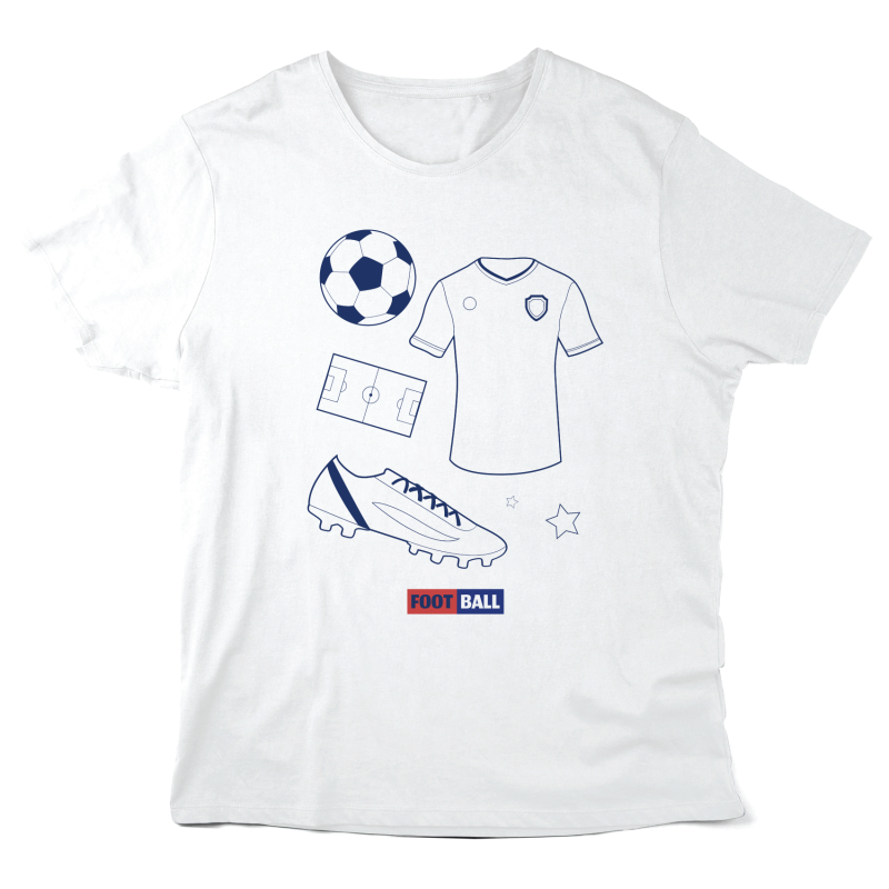 T-Shirt imprimé à message - Cadeau illustration sport - Foot ball