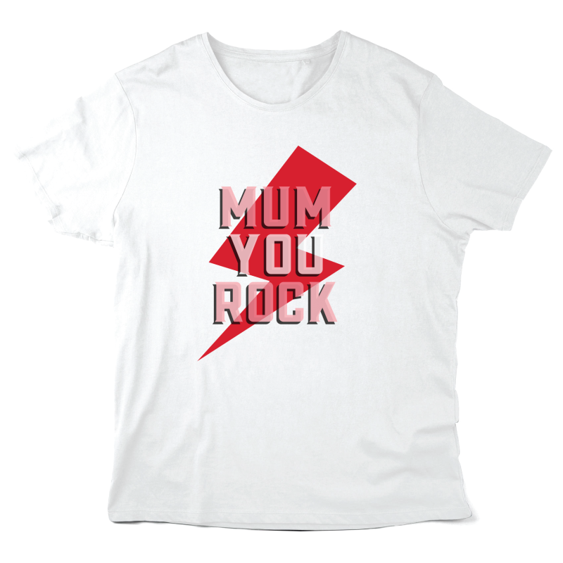 T-Shirt imprimé à message - Cadeau fête des mères - Mum you rock