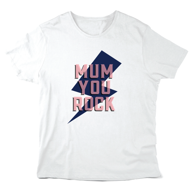 T-Shirt imprimé à message - Cadeau fête des mères - Mum you rock