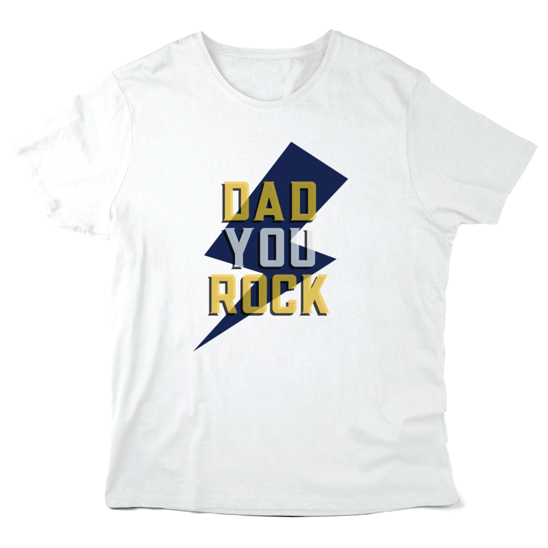 T-Shirt imprimé à message - Cadeau fête des pères - Dad you rock