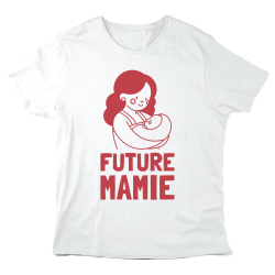 T-Shirt imprimé à message - Cadeau annonce naissance - Future mamie
