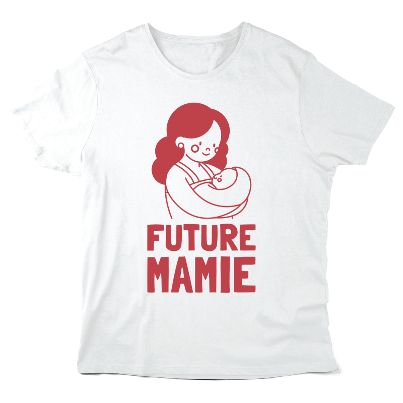 T-Shirt imprimé à message - Cadeau annonce naissance - Future mamie