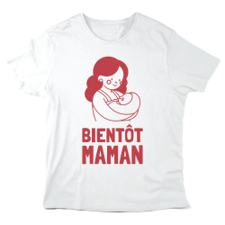 T-Shirt imprimé à message - Cadeau annonce naissance - Bientôt maman