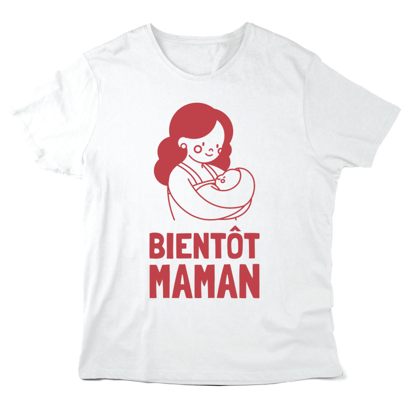 T-Shirt imprimé à message - Cadeau annonce naissance - Bientôt maman