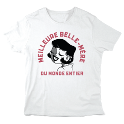 T-Shirt imprimé à message - Cadeau famille - Meilleure Belle mère du monde entier