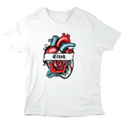 T-Shirt imprimé à message - Cadeau illustration saint valentin - Coeur Crush