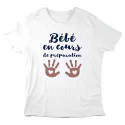 T-Shirt imprimé à message - Cadeau Annonce naissance - bébé en cours de préparation