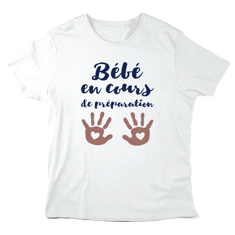 T-Shirt imprimé à message - Cadeau Annonce naissance - bébé en cours de préparation