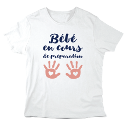 T-Shirt imprimé à message - Cadeau Annonce naissance - bébé en cours de préparation