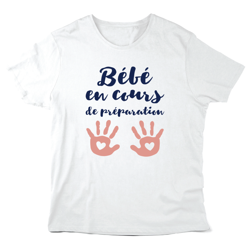 T-Shirt imprimé à message - Cadeau Annonce naissance - bébé en cours de préparation
