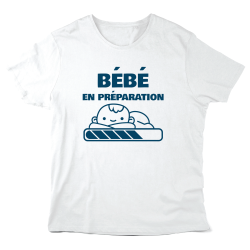T-Shirt imprimé à message - Cadeau Annonce naissance - bébé en cours de préparation