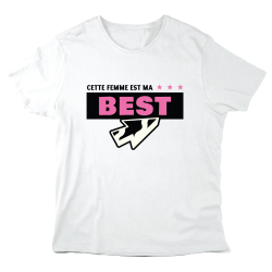 T-Shirt imprimé à message - Cadeau amitié  - Cette femme est ma best