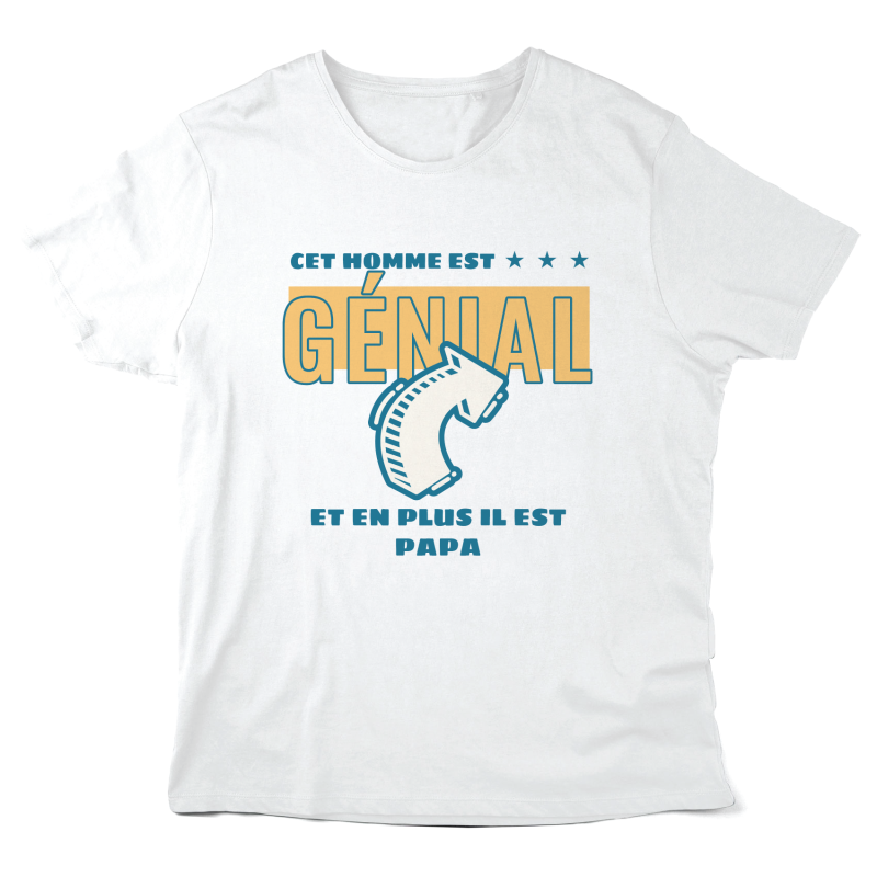 T-Shirt imprimé à message - Cadeau humour  - Cet homme est génial et en plus il est papa
