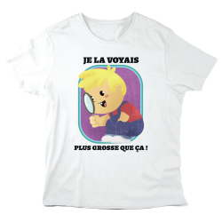 T-Shirt imprimé à message - Cadeau humour  - Je la voyais plus grosse que ça