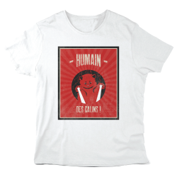 T-Shirt imprimé à message - Cadeau humour chat  - Humain des calins