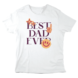 T-Shirt imprimé à message - Cadeau Fête des pères  - Best dad ever