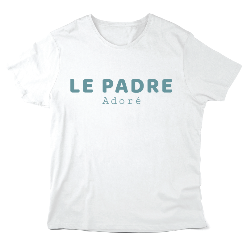 T-Shirt imprimé à message - Cadeau fête des pères  - Le padre adoré