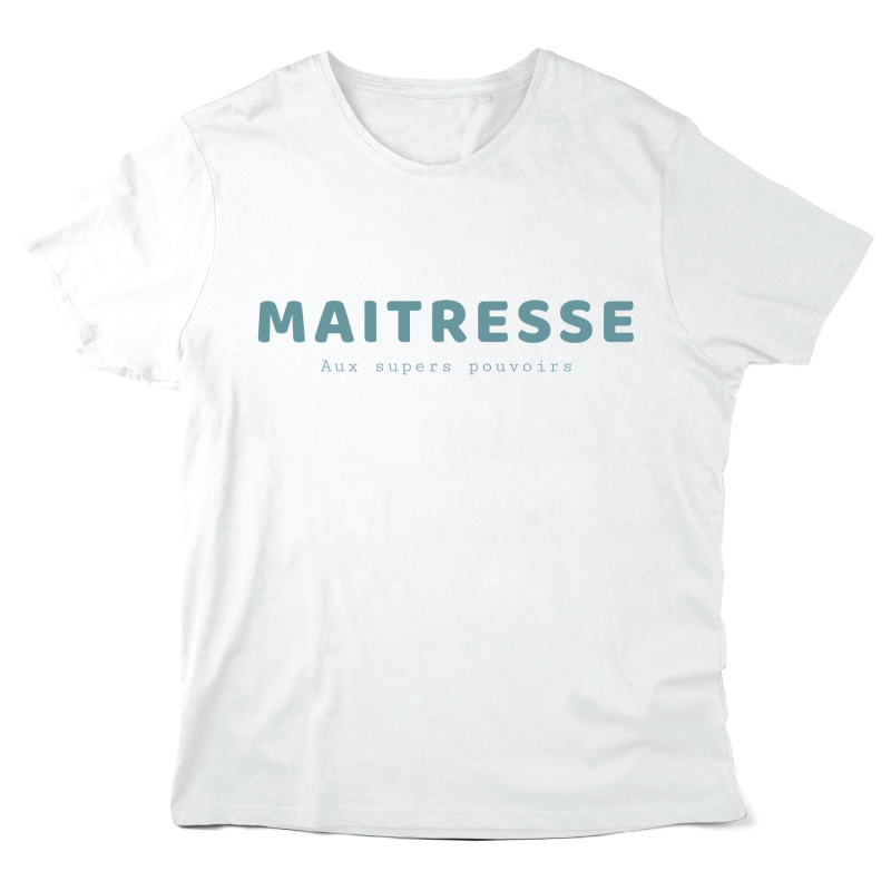 T-Shirt imprimé à message - Cadeau métiers fin année scolaire  - Maitresse aux supers pouvoirs